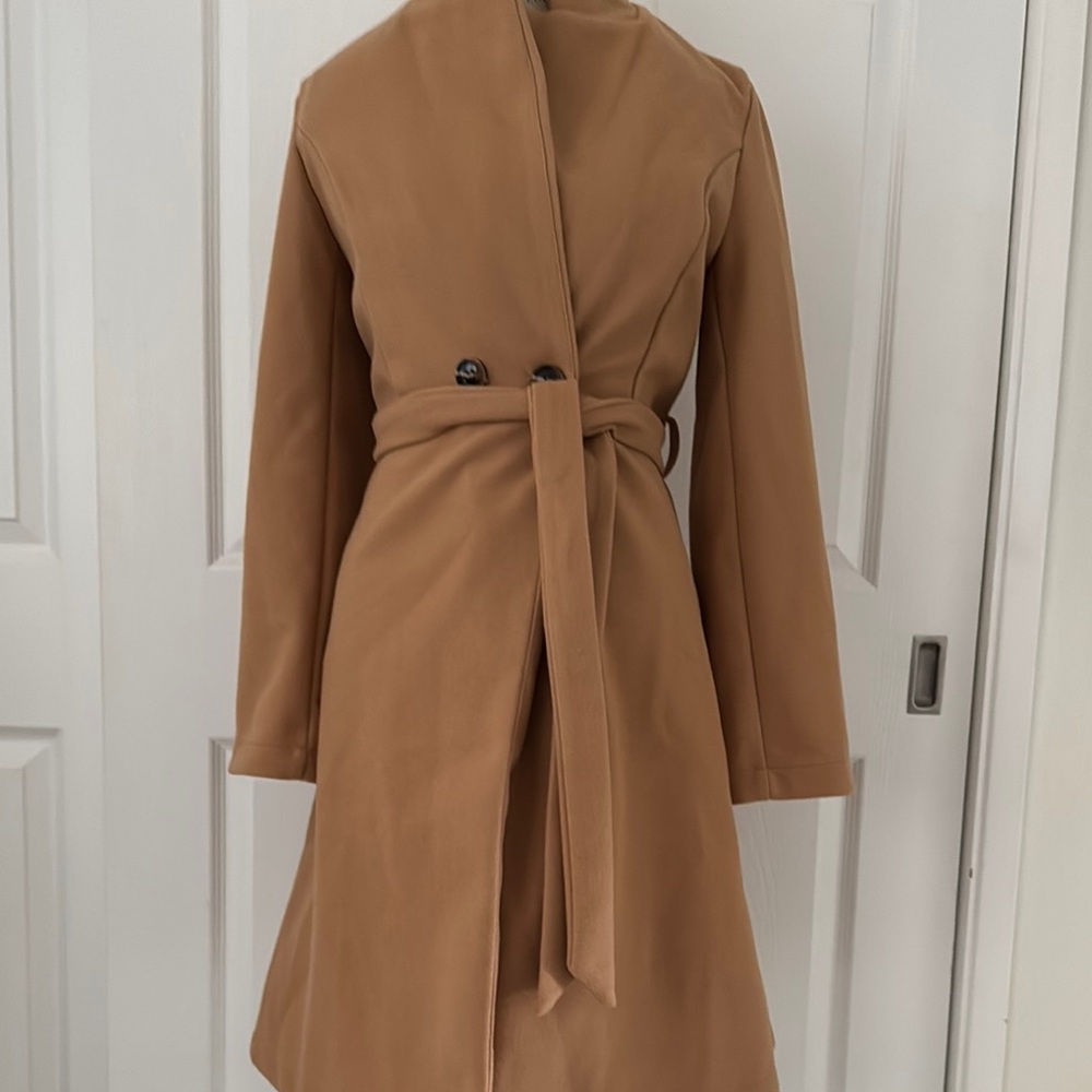 SHEIN Tan Trench Coat - Picture 3 of 7
